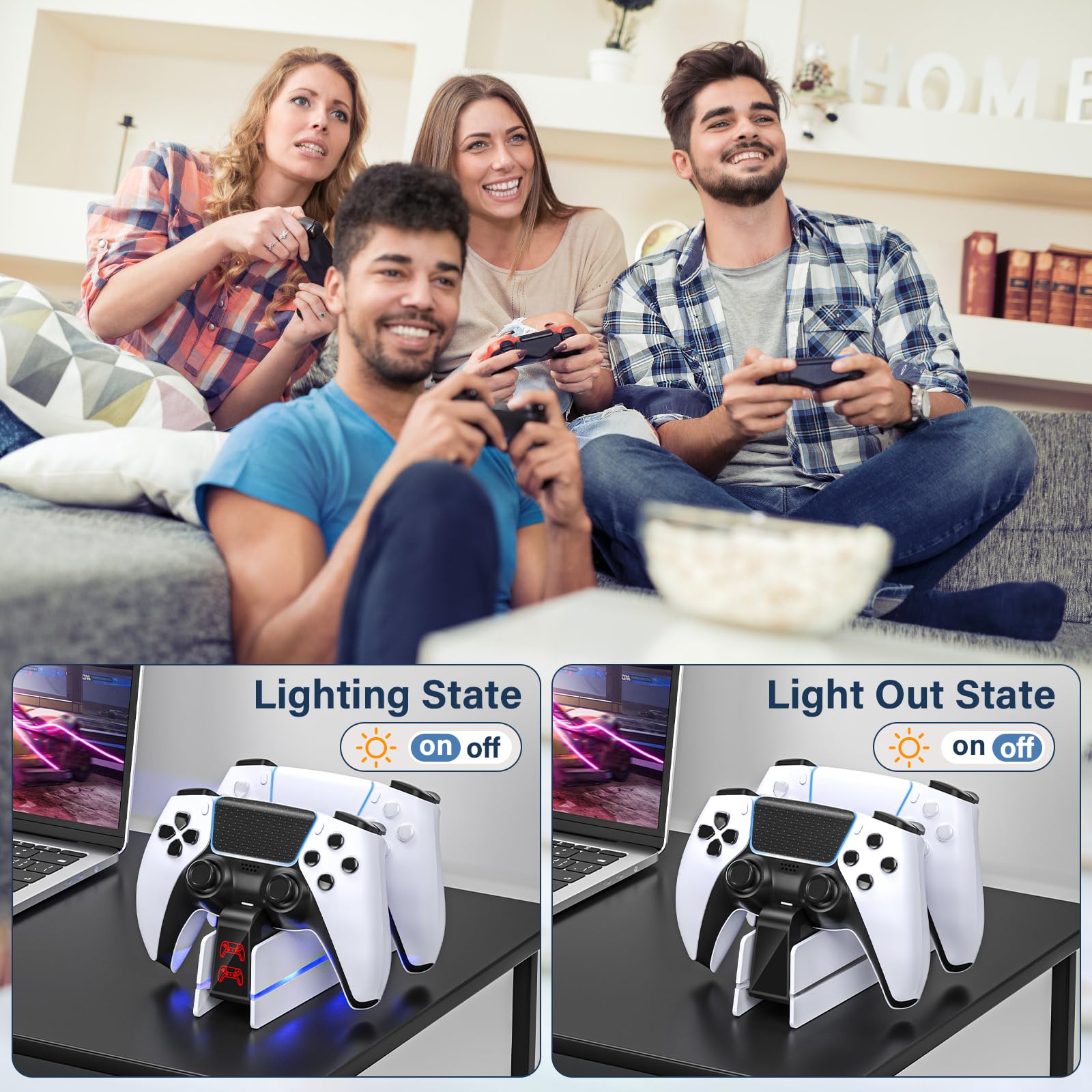 PS5-kontrolladdningsstation för Dualsense & Edge