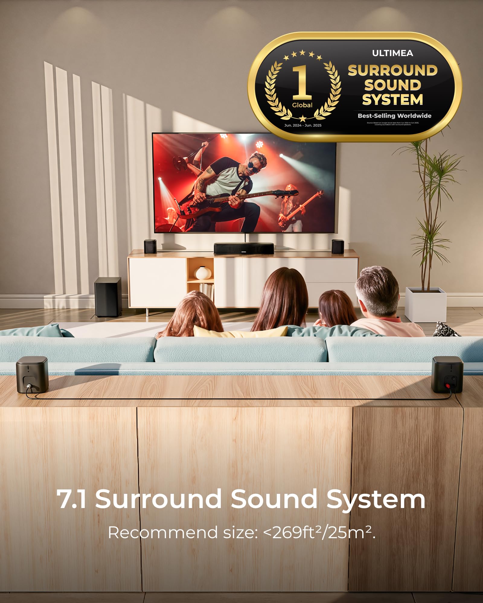 Barra de Sonido Inmersiva 7.1ch con Subwoofer Inalámbrico Modelo