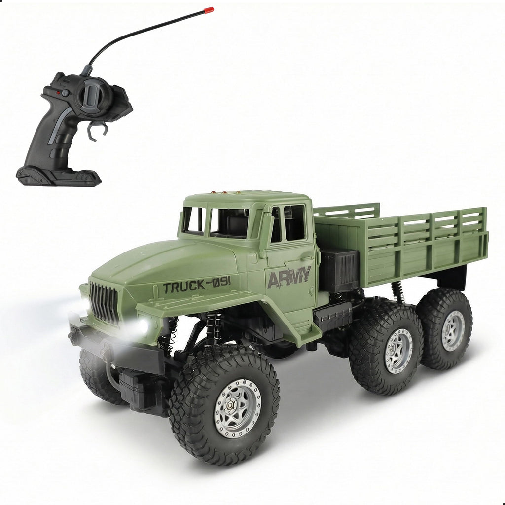 Camion Militare RC in Scala 1:18 2.4GHz con Barili