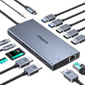 Estación de acoplamiento USB-C 15 en 1 2 HDMI