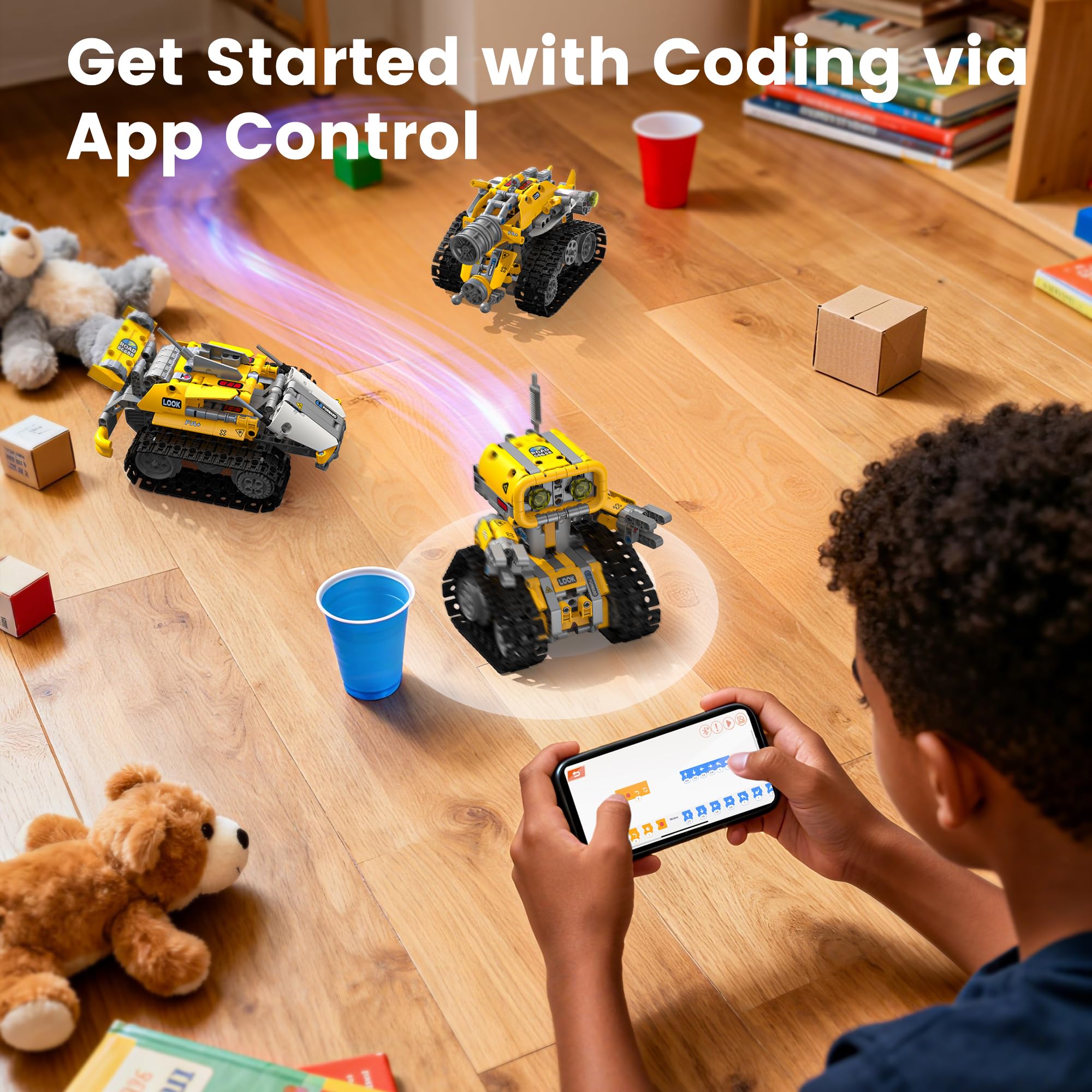 5-in-1 STEM Robotics Kit with App and Remote Control for Kids