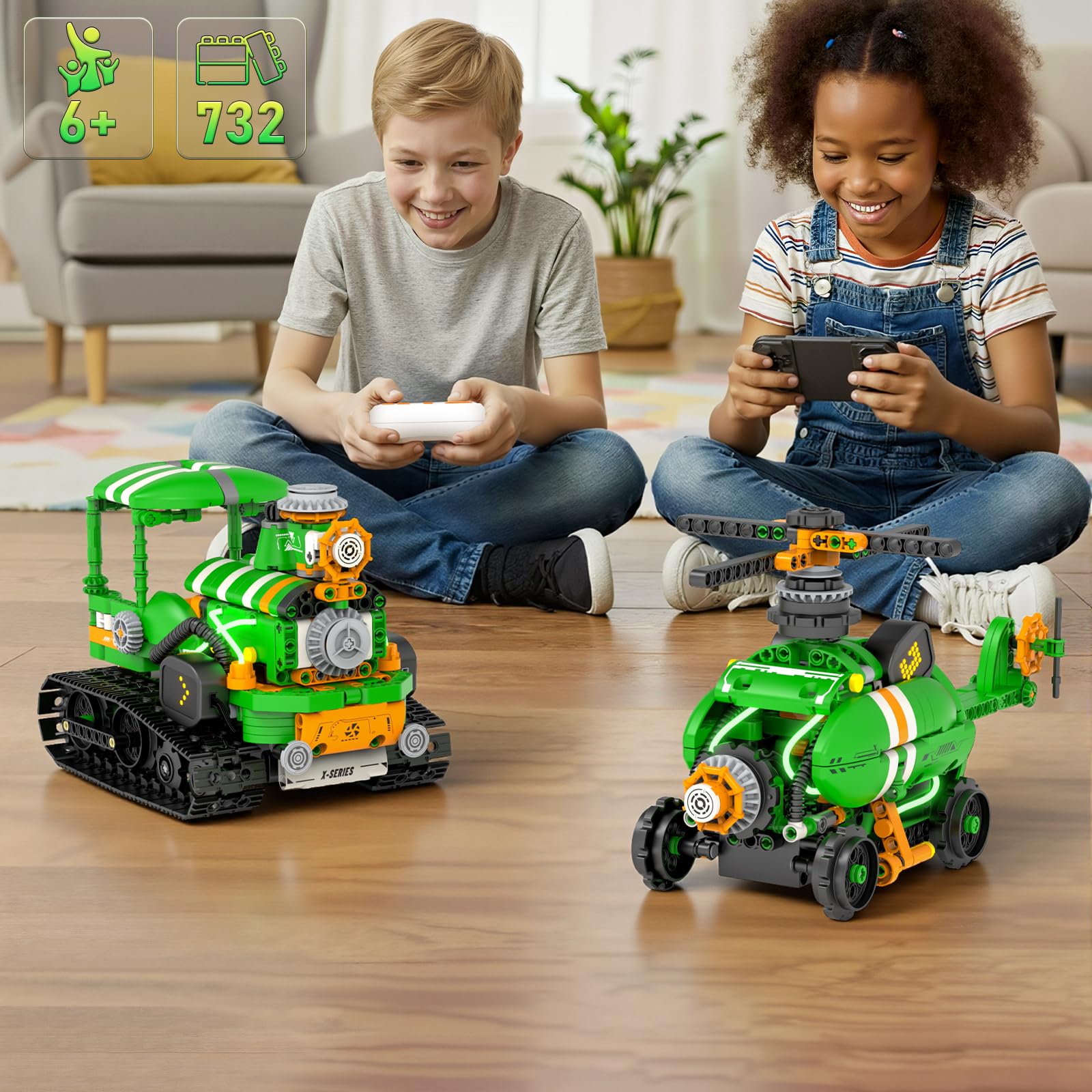 5-in-1 STEM Robot Building Kit with Remote Control for Kids