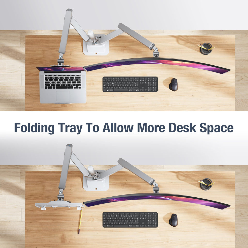 Dual Monitor Arm Pole Top Mount with USB-C