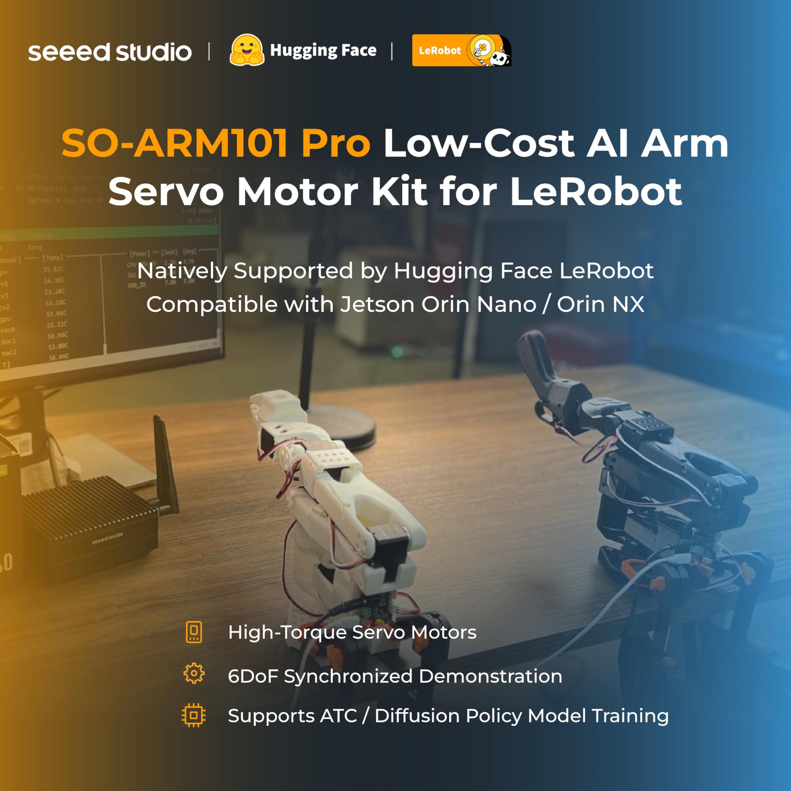 6-DOF AI Robotic Arm Kit with Vision System SO-ARM101