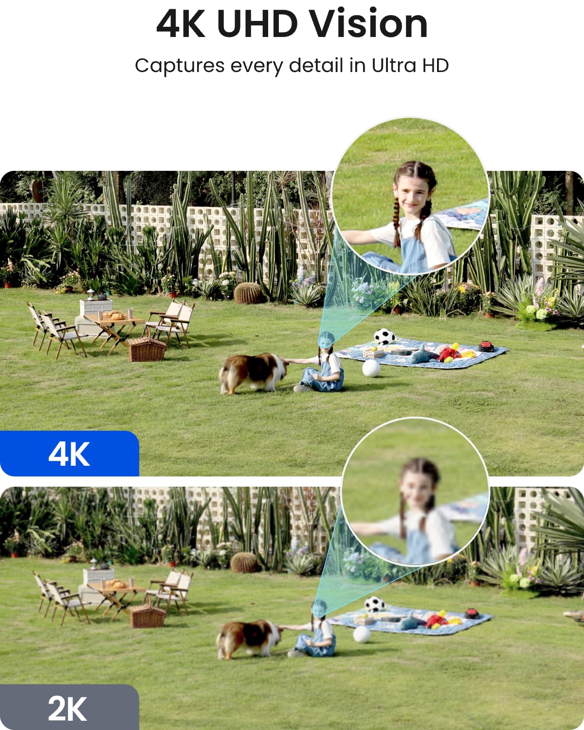 Telecamera di Sicurezza Solare Wireless 4K per Esterno Argus