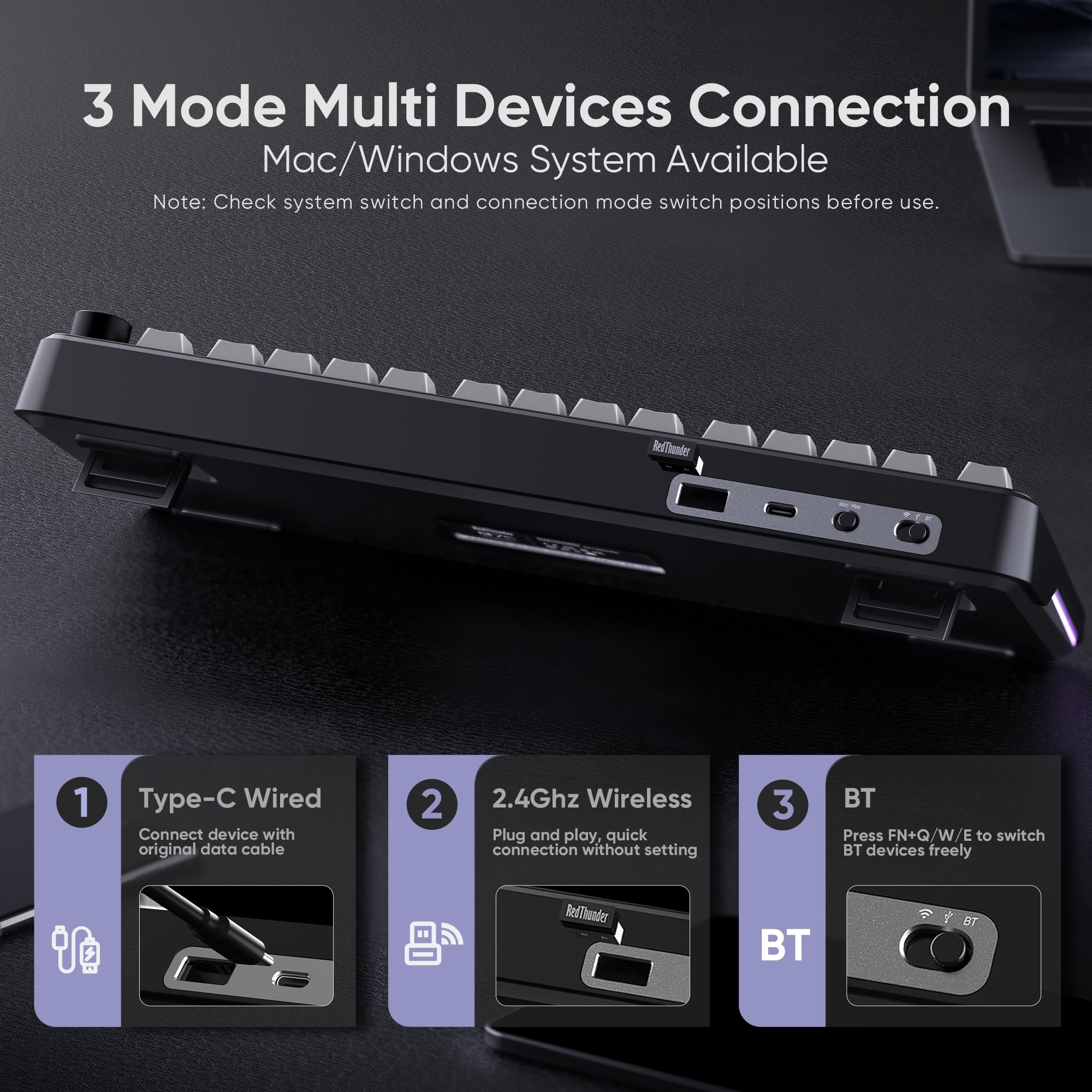 Teclado Mecánico Inalámbrico para Juegos K75 75% Hot Swappable