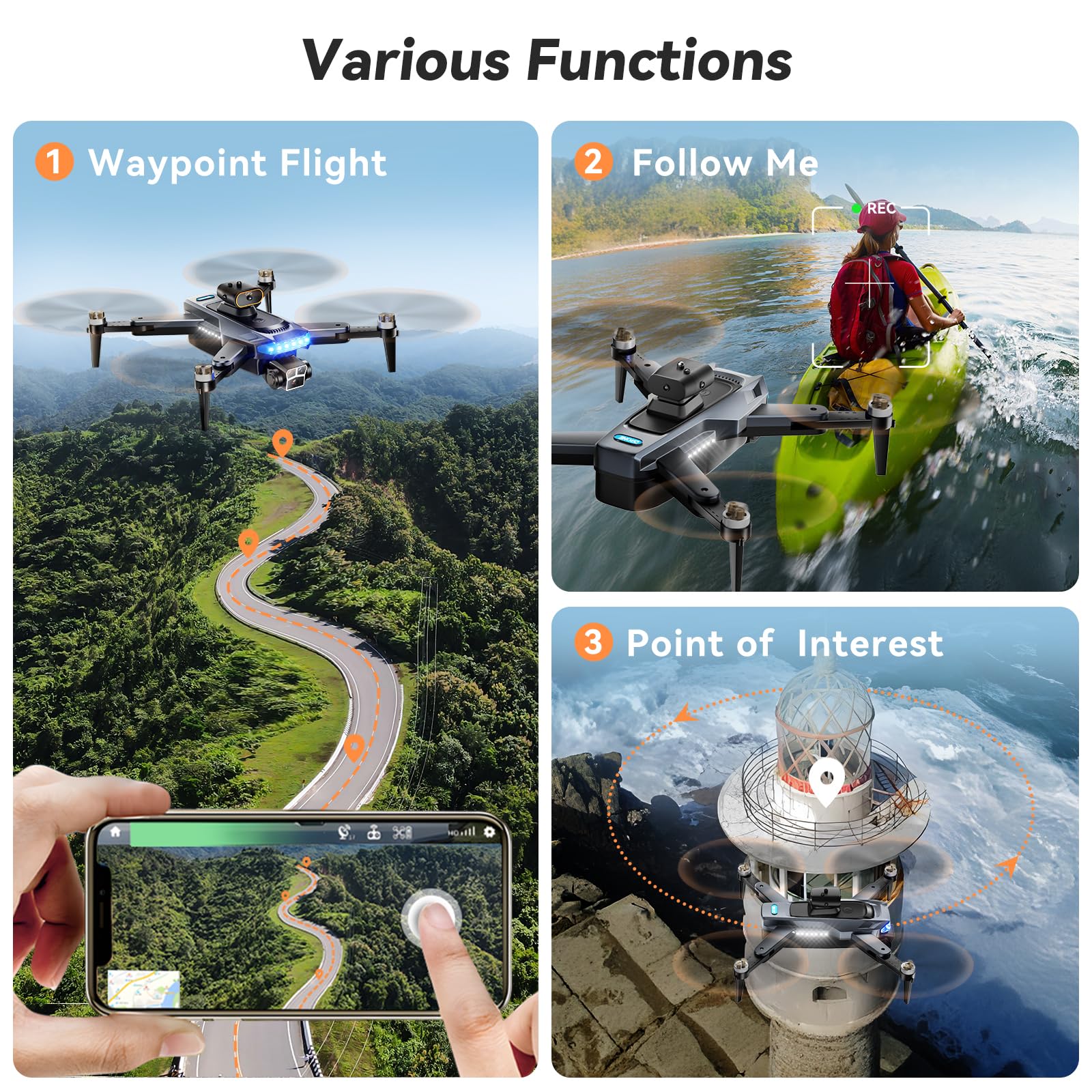 Drones with Camera for Adults 4K, GPS Auto Return & Follow Me Drone, Under 249g