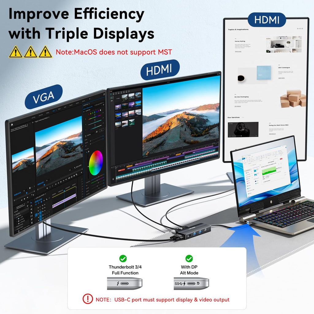 Estación de Acoplamiento USB-C Hub 8 en 1 con