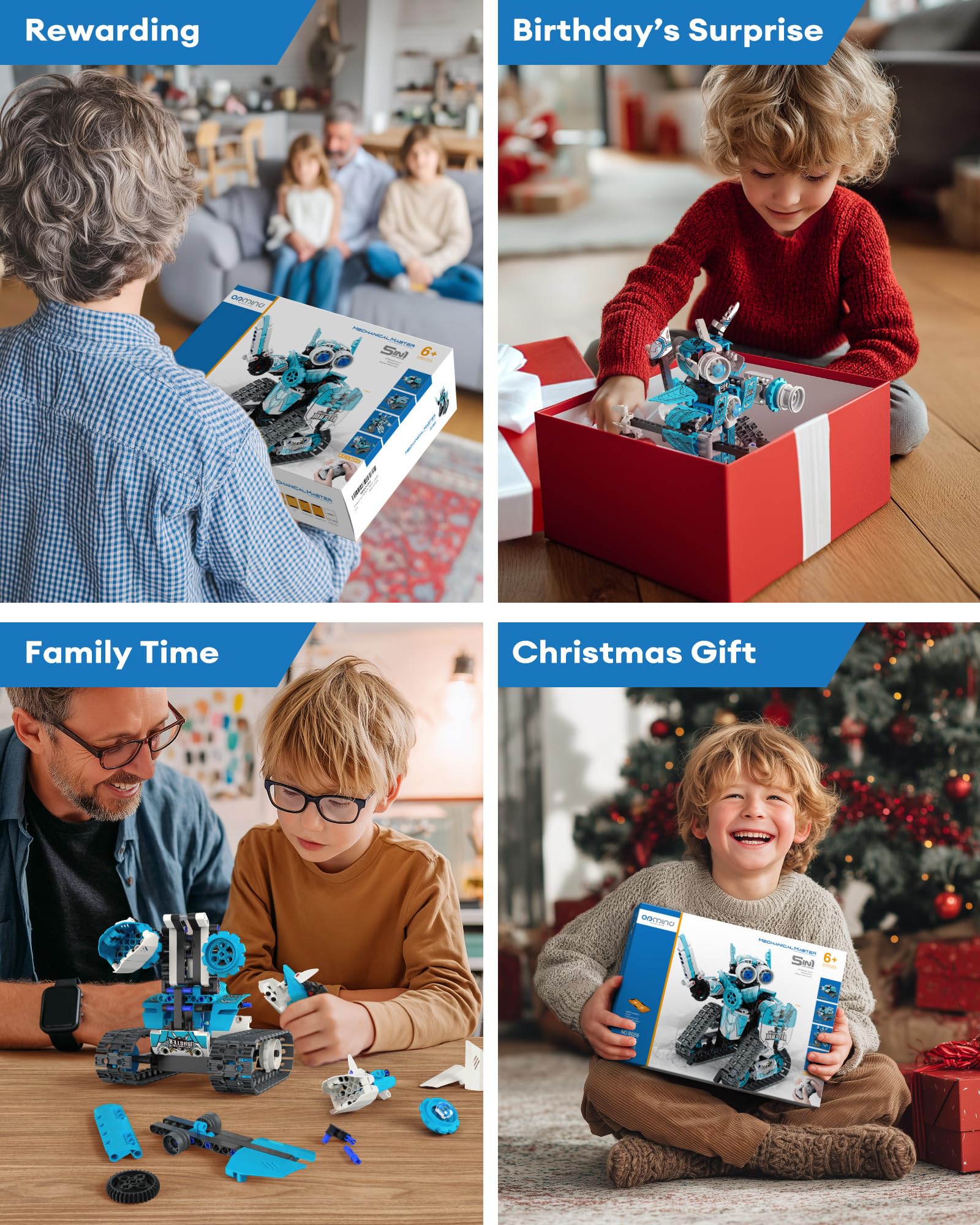 Opmind 5-in-1 STEM RC Robot Building Kit with App Control