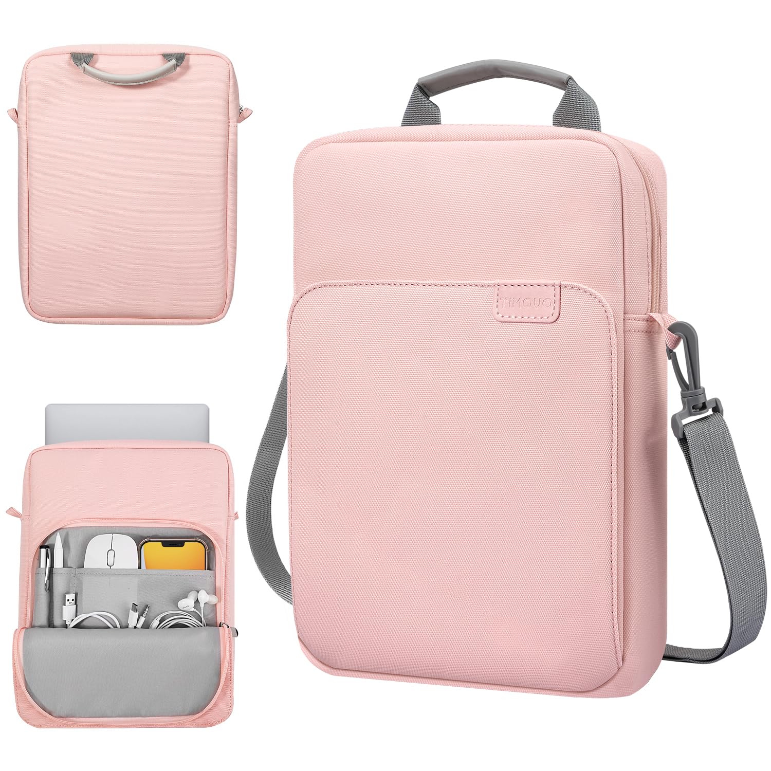 TiMOVO 9-11 Inch Tablet Sleeve Bag with Shoulder Strap for iPad 11-inch A16 2025, iPad 10th Gen. 10.9"/10.2", Galaxy Tab A9+/A11Plus 11", Pink