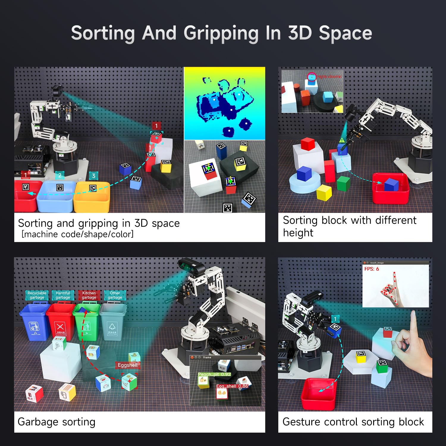 6DOF Robotic Arm with 3D Vision AI Intelligence Educational