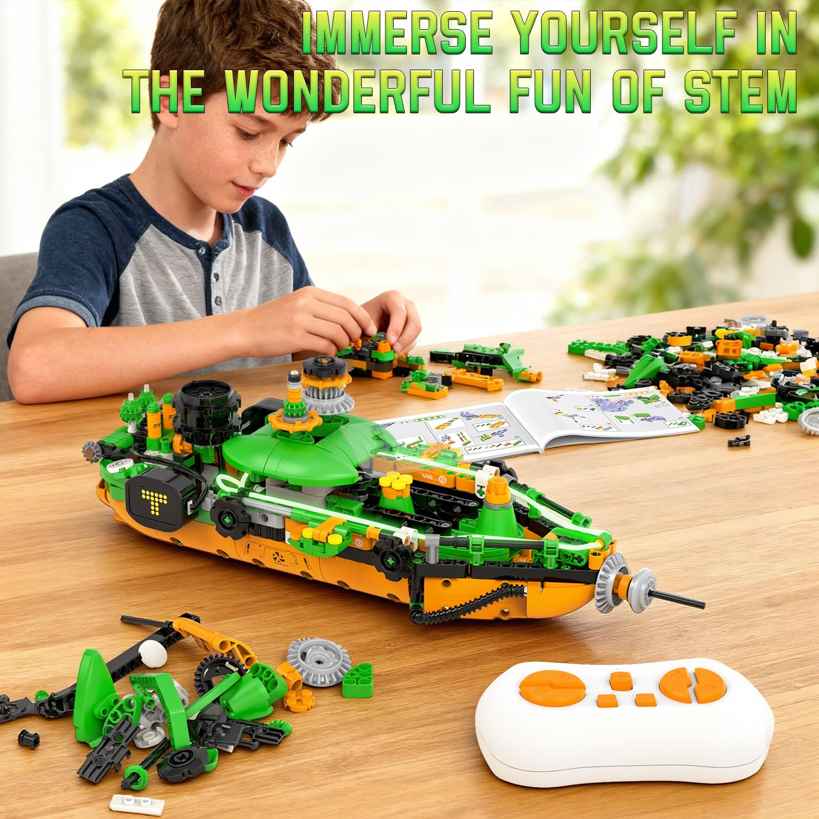 5-in-1 STEM Robot Building Kit with Remote Control for Kids