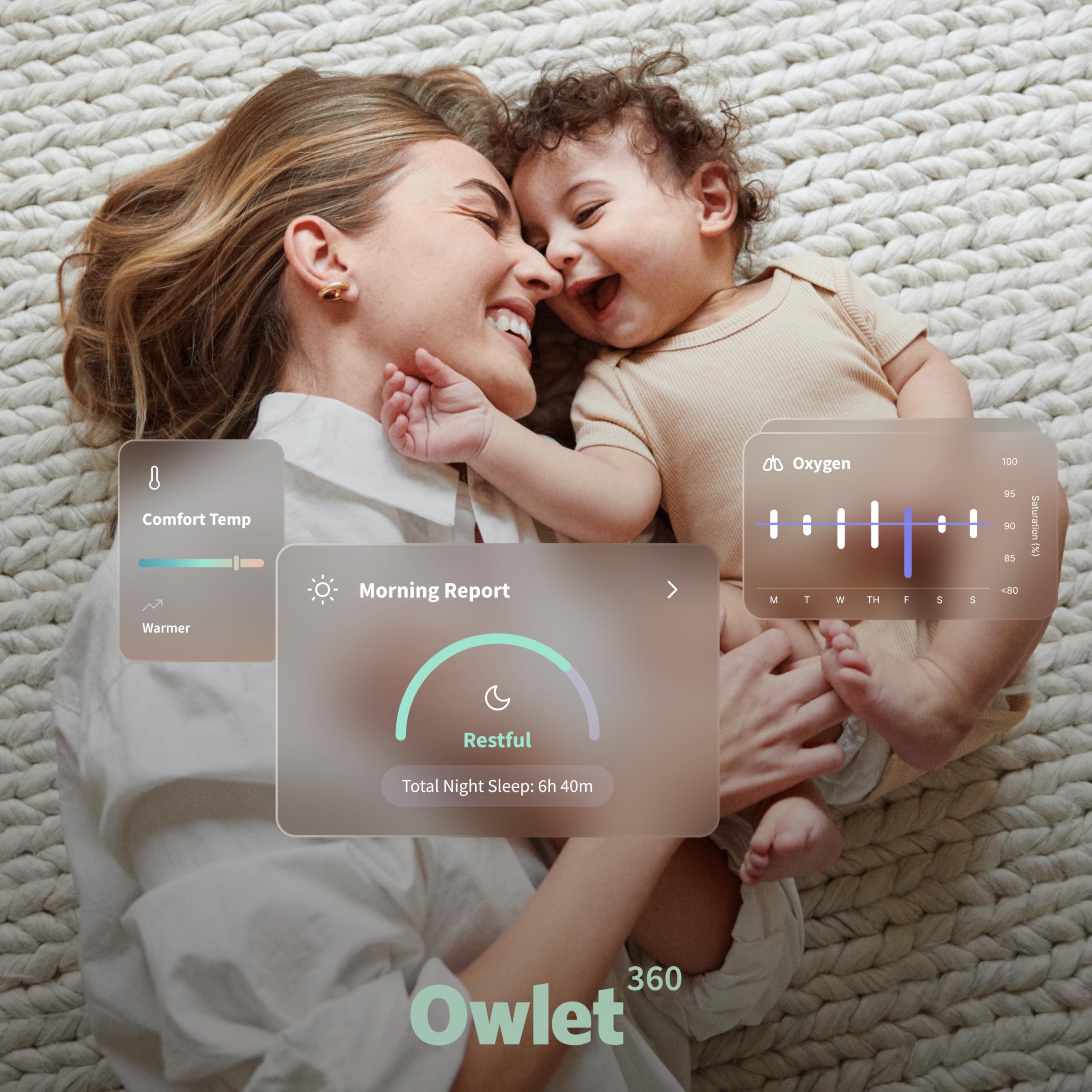 Owlet Dream Sock® - FDA-Cleared Smart Baby Monitor - Track Live Pulse (Heart) Rate, Oxygen in Infants - Receive Notifications - Mint
