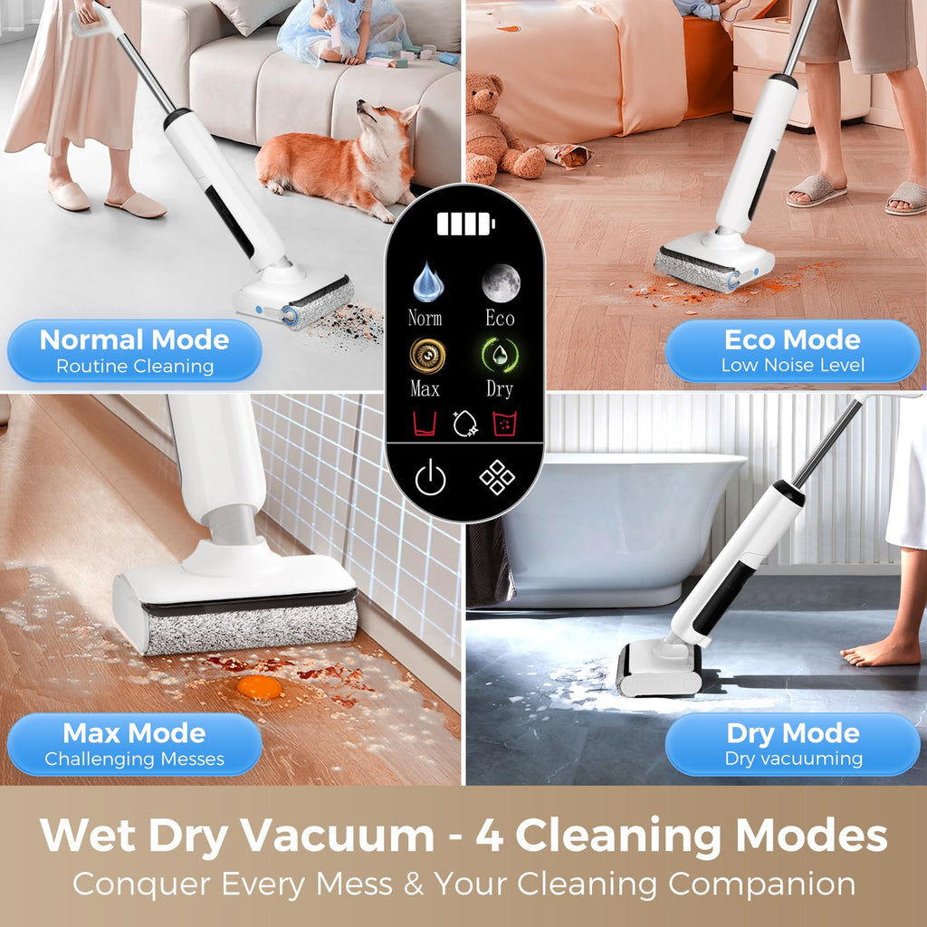 Wet Dry Vacuum Mop Self-Cleaning 180° Lie-Flat HCLA3Air