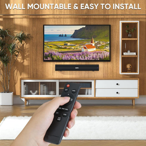 40W Sound Bar with Balanced Stereo Sound, TV-ARC, Optical,
