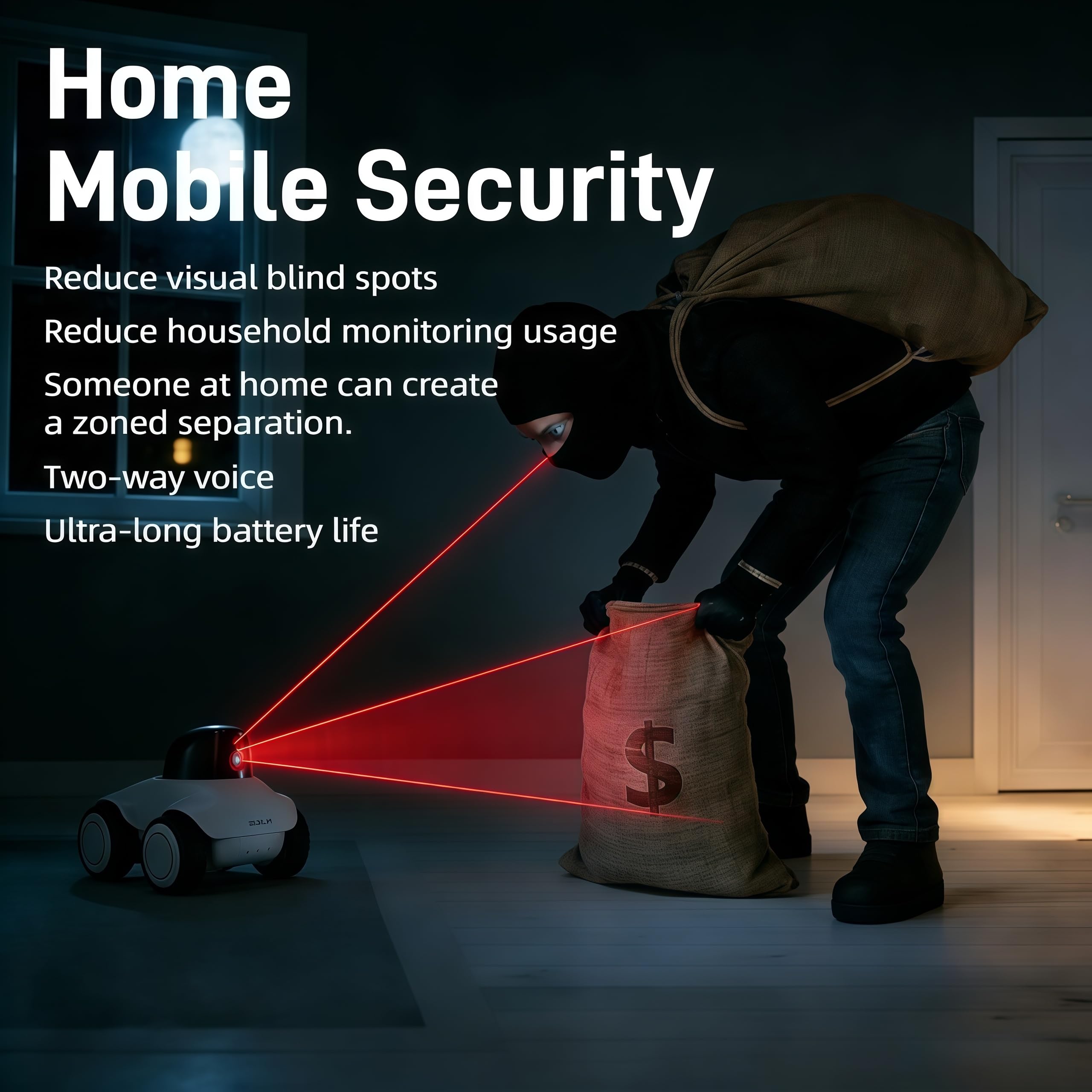 Rtwxi Family Smart Companion Robot, 2K HD Pet Camera Robot, Security Camera for Home, Battery-Powered with Phone App, 1-Click Interaction, 2-Way Voice, Night Vision, Motion Detection, Video Recording