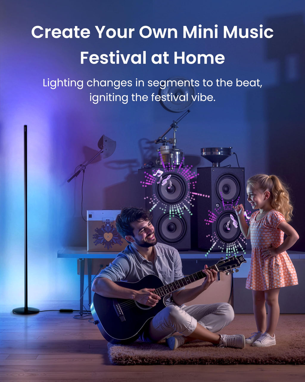 Smart RGBICWW Floor Lamp Voice Control H7061