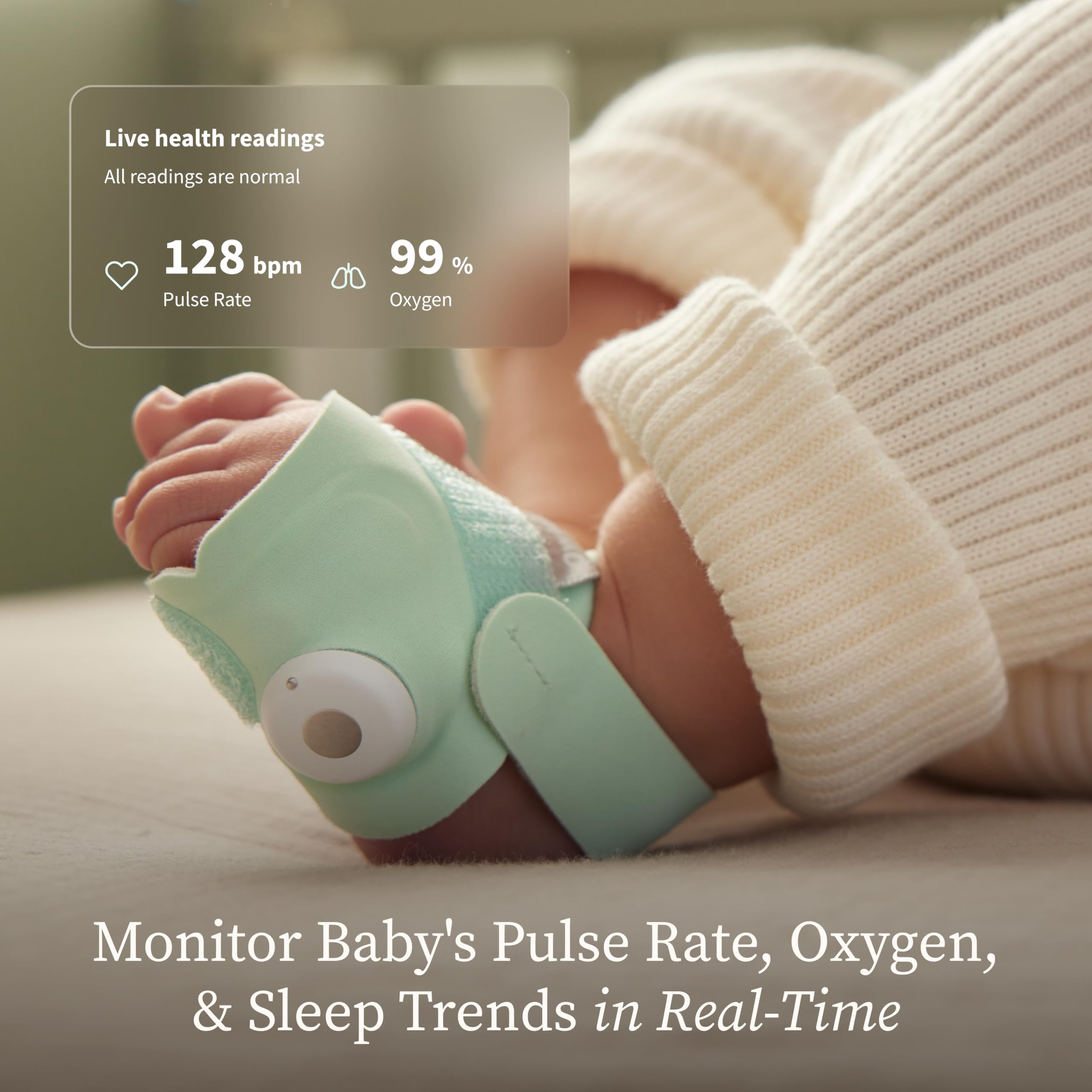 Smart Baby Monitor with Heart Rate Oxygen Sleep Tracking