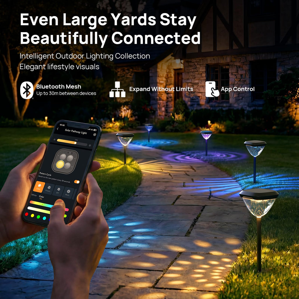 Smart Solar Pathway Lights SP6 App Pattern Control