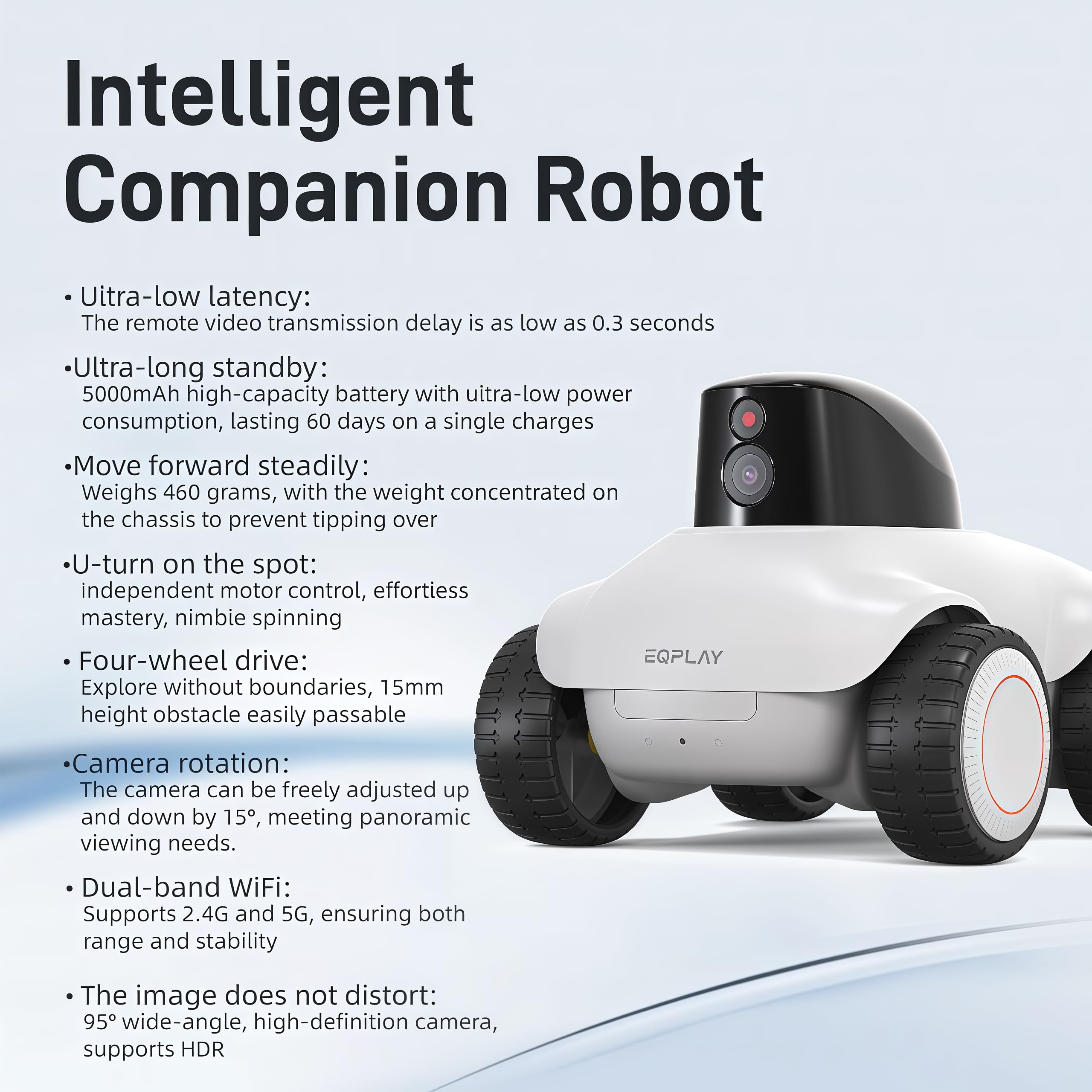 Rtwxi Robot Compagnon Intelligent Familial avec Caméra 2K