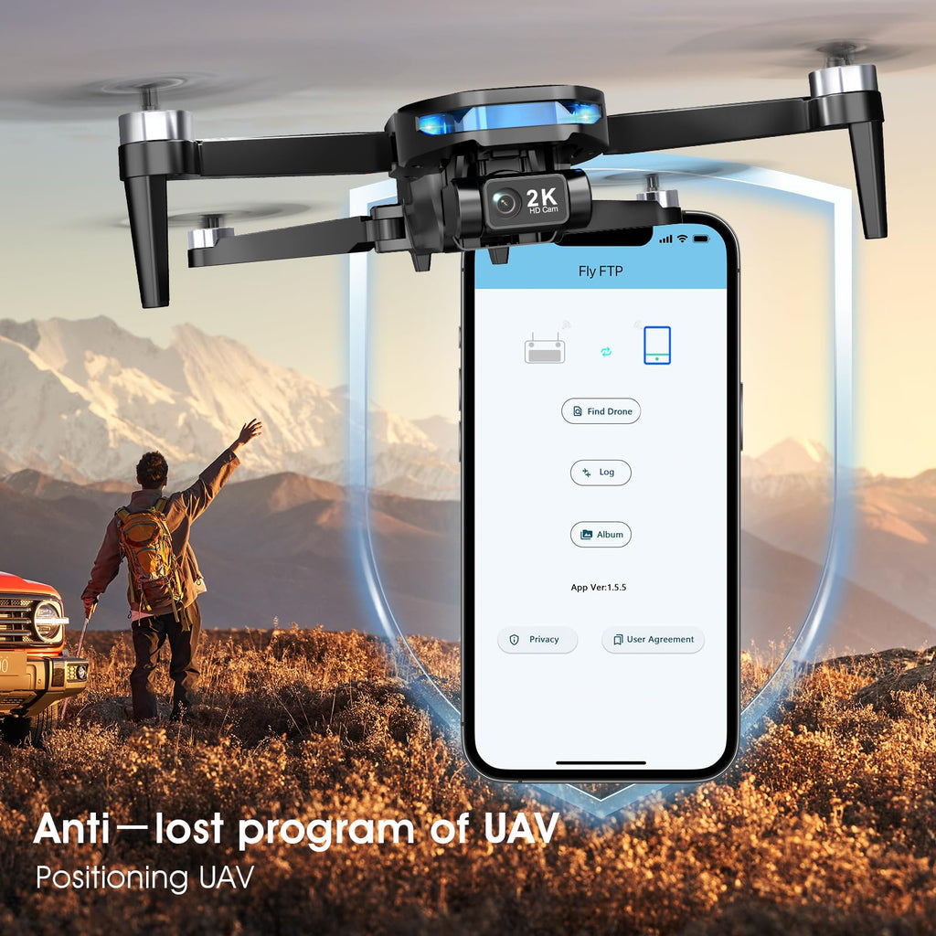 GPS Drone with EIS 2K Camera 7.22 Inch FPV