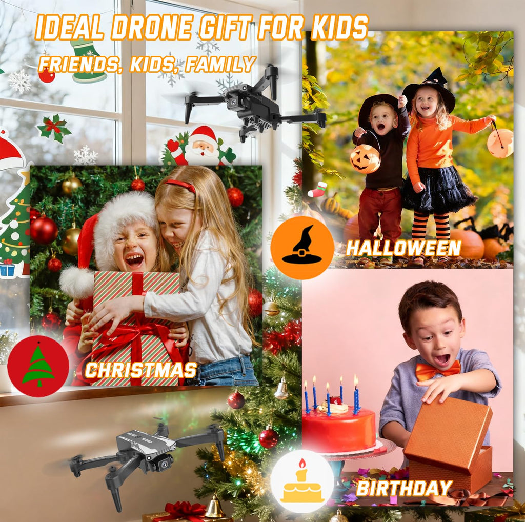 Foldable HD 1080P Drone with Camera for Kids Beginners