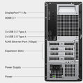 Dell Tower Desktop ECT1250 - Intel Core Ultra 7-265 Processor, UHD Graphics, 32GB Memory, 1TB M.2 SSD, 3.0 SD Card Reader, Wired Keyboard and Mouse, Windows 11 Home, Basic Onsite Service