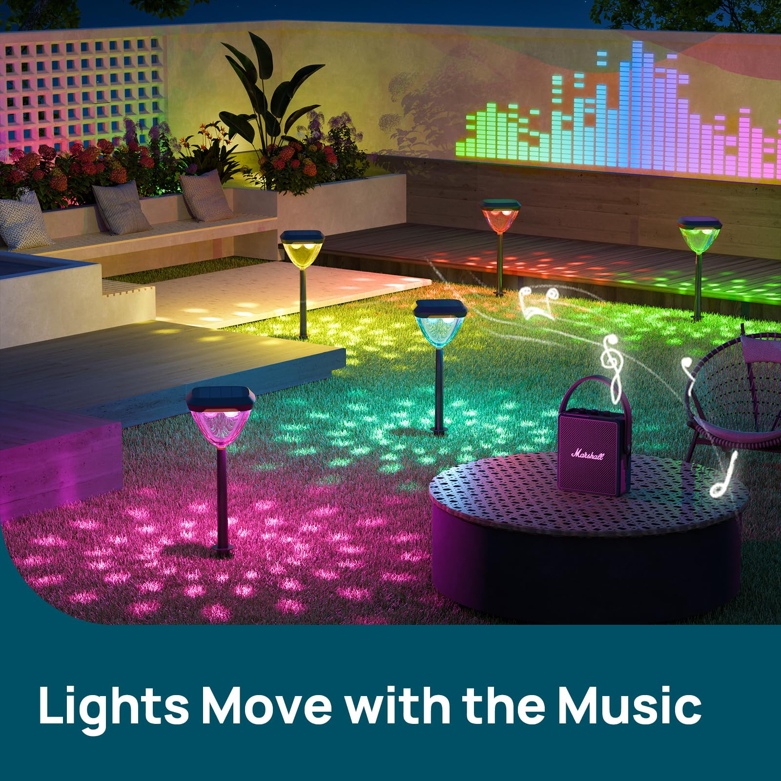 Smart Solar Pathway Lights SP6 App Pattern Control