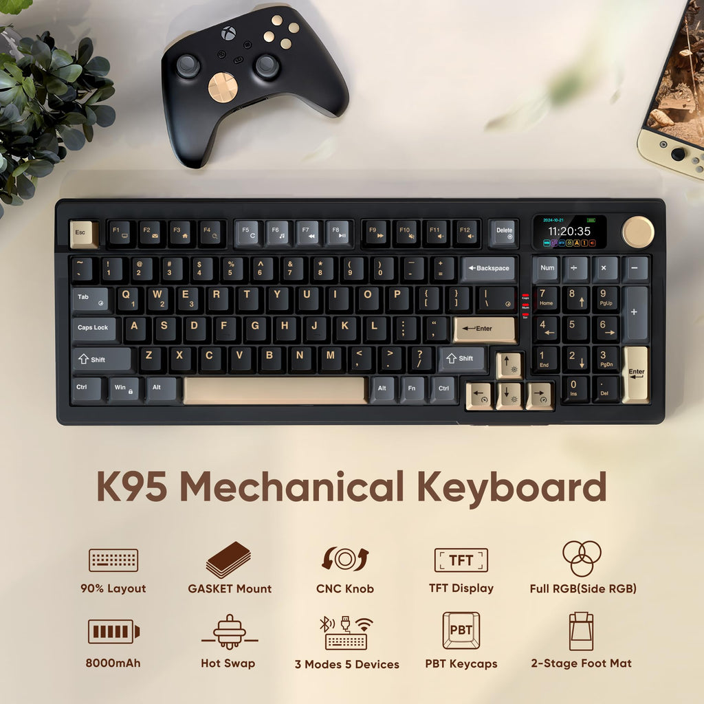 Teclado Mecánico Inalámbrico K95 con Pantalla TFT y Perilla