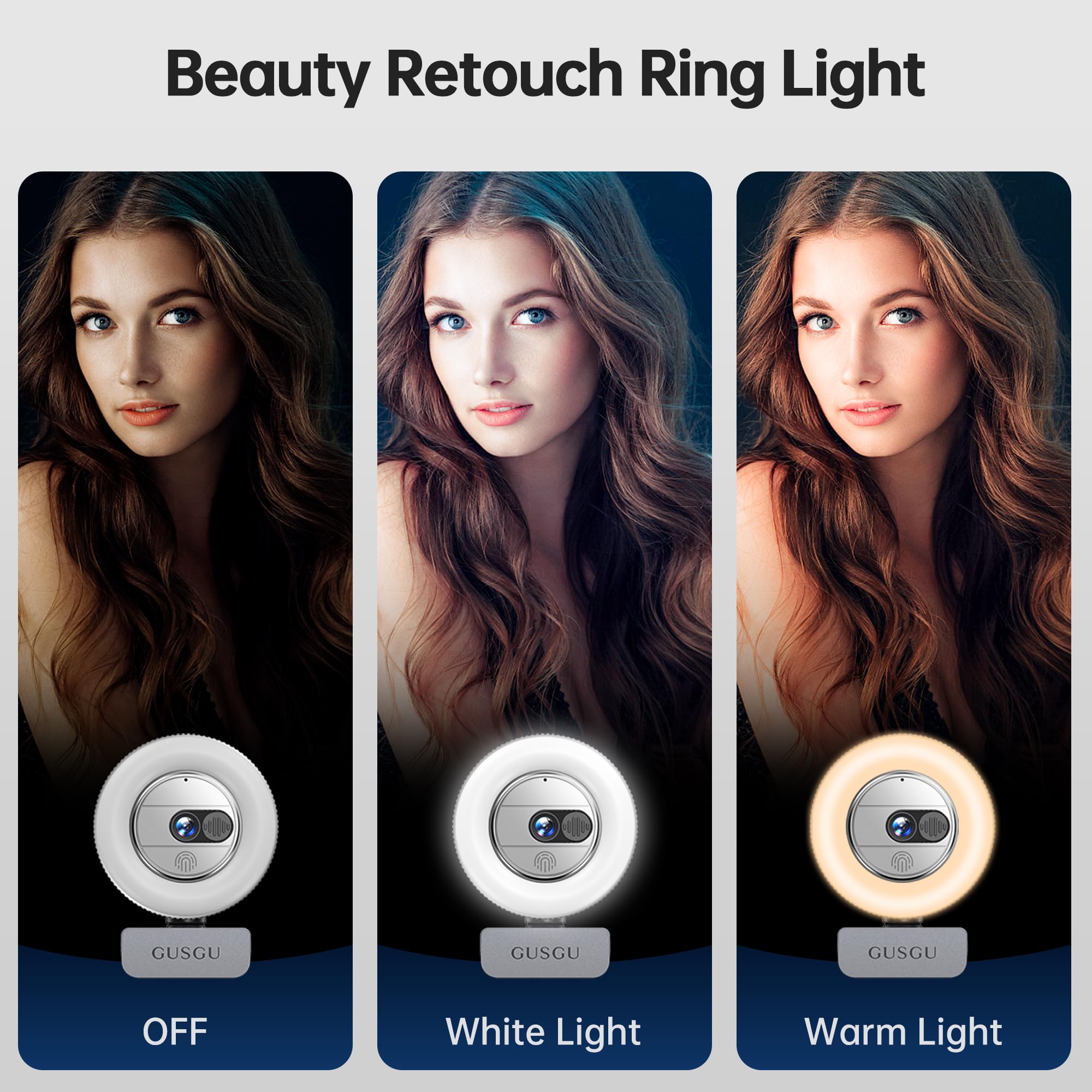 GUSGU G910 Pro 4K Ultra HD Webcam for PC, Auto Focus, with Microphone & Light & Privacy Cover, Web Camera for Desktop Computer/Laptop/MacBook, USB Streaming Camera