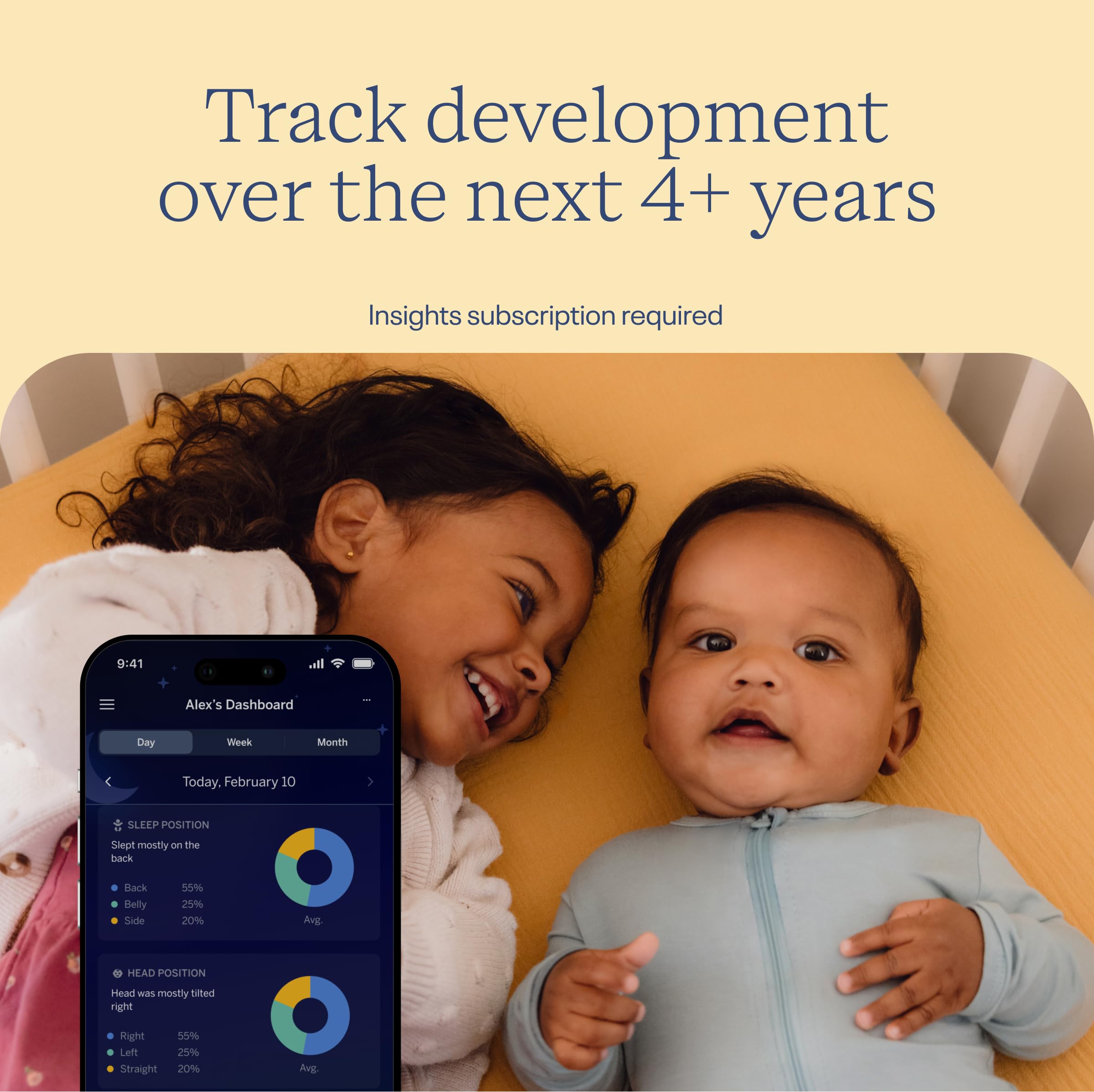 Nanit Pro Smart Baby Monitor - Camera & Floor Stand - 1080p Wi-Fi Video Camera, 2-Way Audio, See Your Baby from Anywhere, Sound/Motion/Cry Notifications, Night Vision