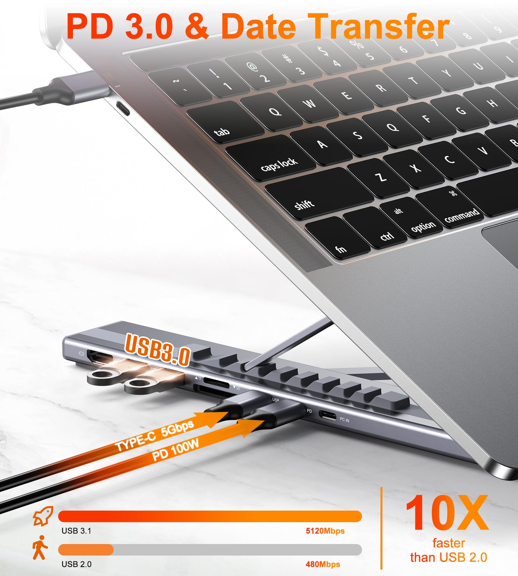 Soporte para Estación de Conexión de Portátil USB-C 8