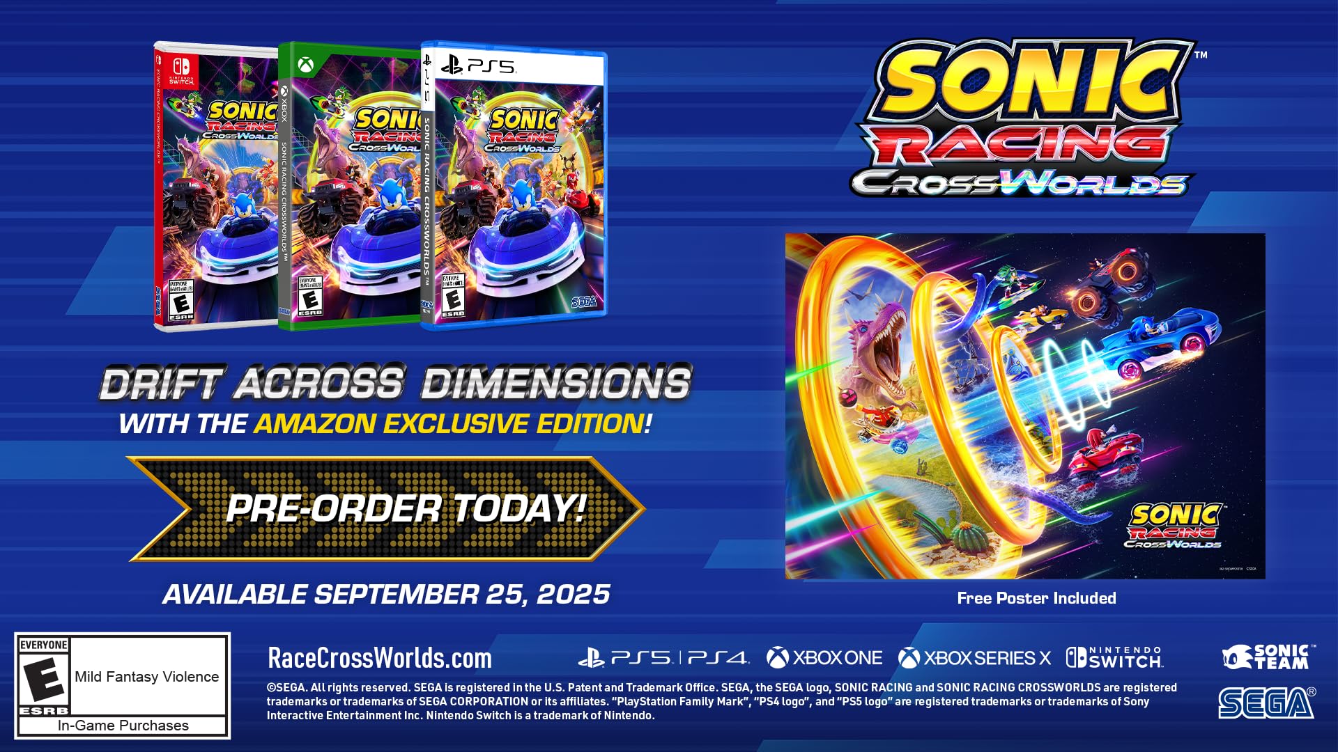 Sonic Racing CrossWorlds Esclusiva Amazon Gioco per Xbox Series