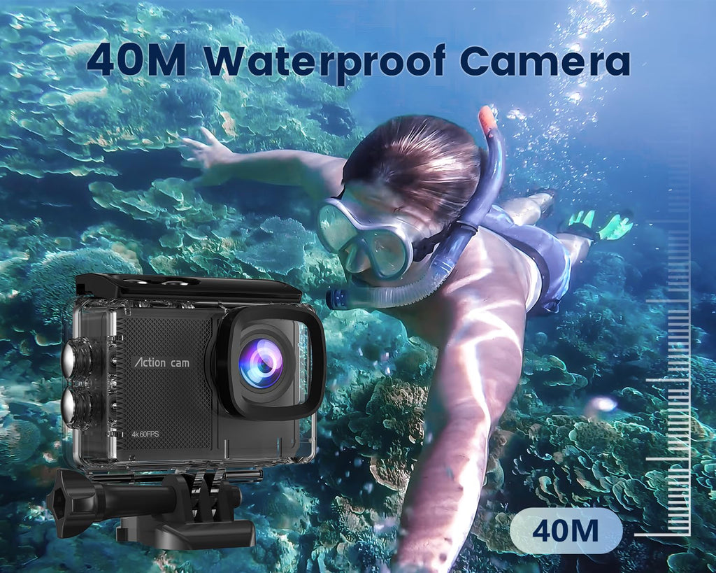 4K 60FPS Waterproof Action Camera with 64GB Card
