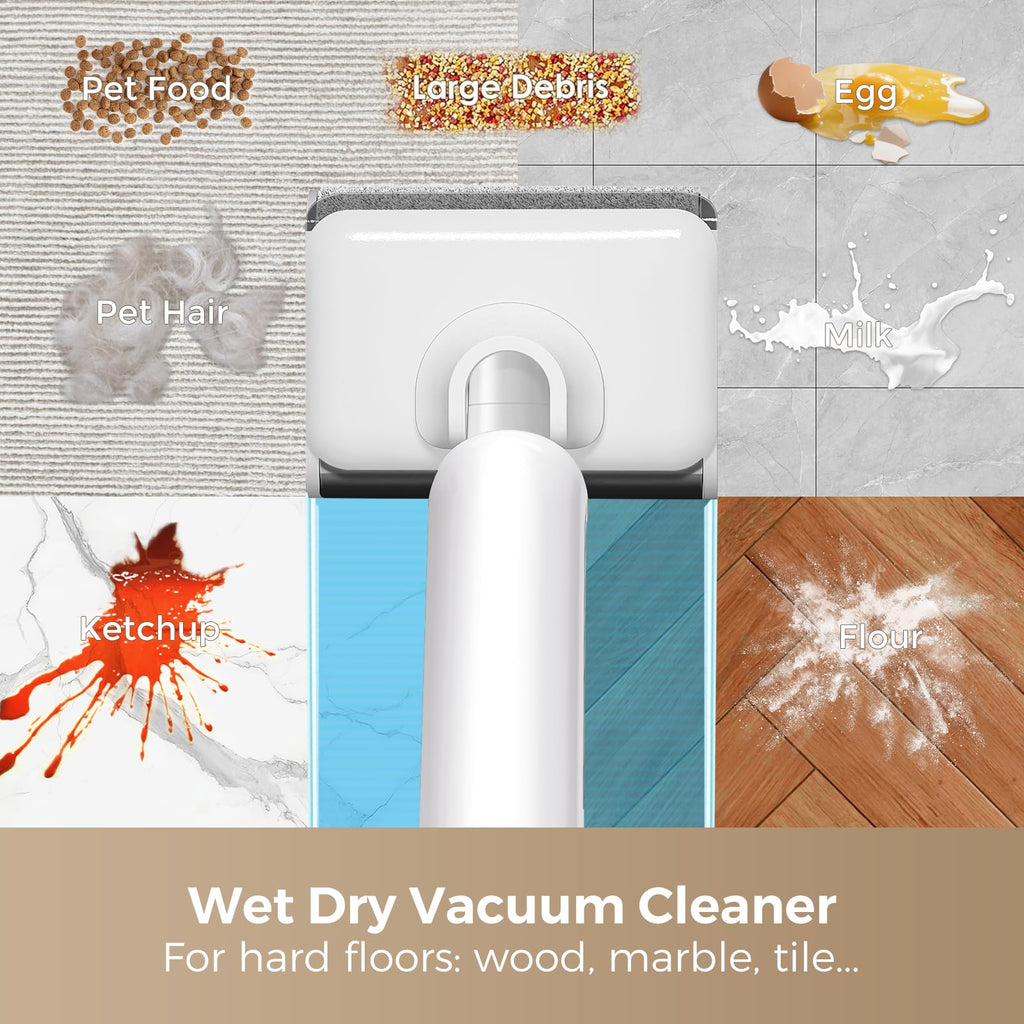 Wet Dry Vacuum Mop Self-Cleaning 180° Lie-Flat HCLA3Air