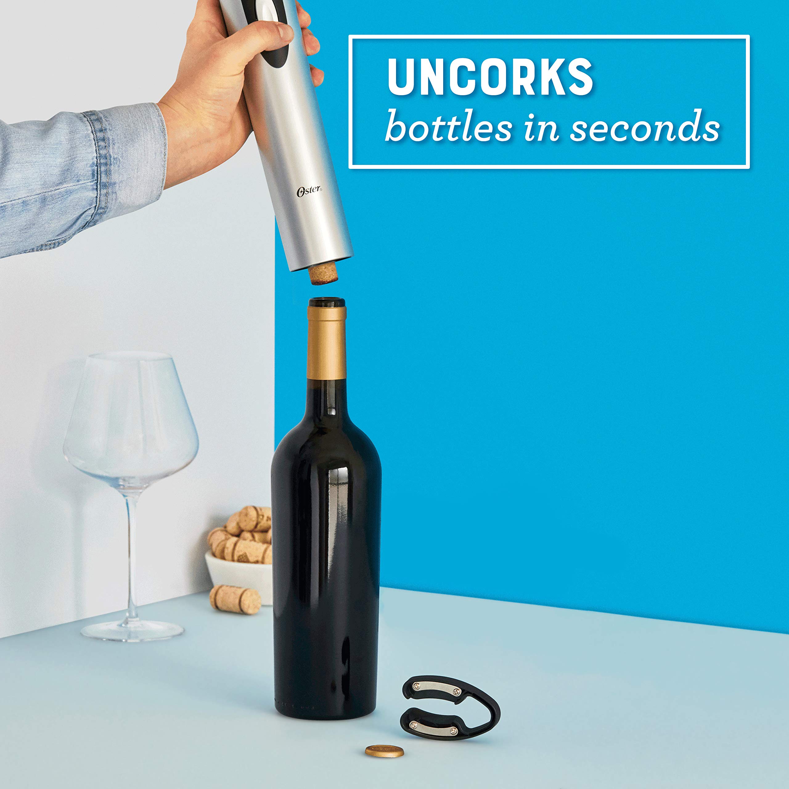 Cordless Electric Wine Bottle Opener with Foil Cutter 034010-700-000