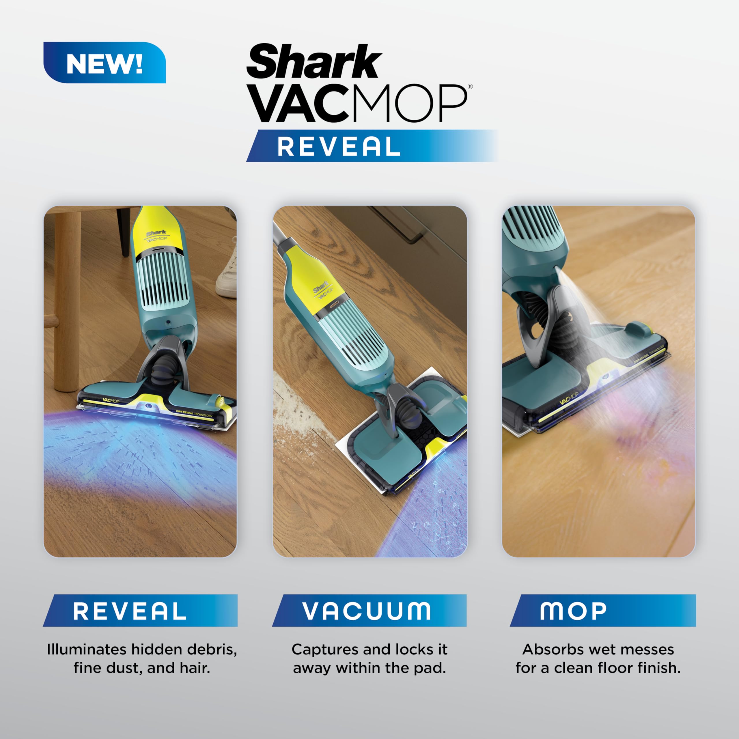 Shark VACMOP Reveal Aspirapolvere Senza Fili per Pavimenti Duri