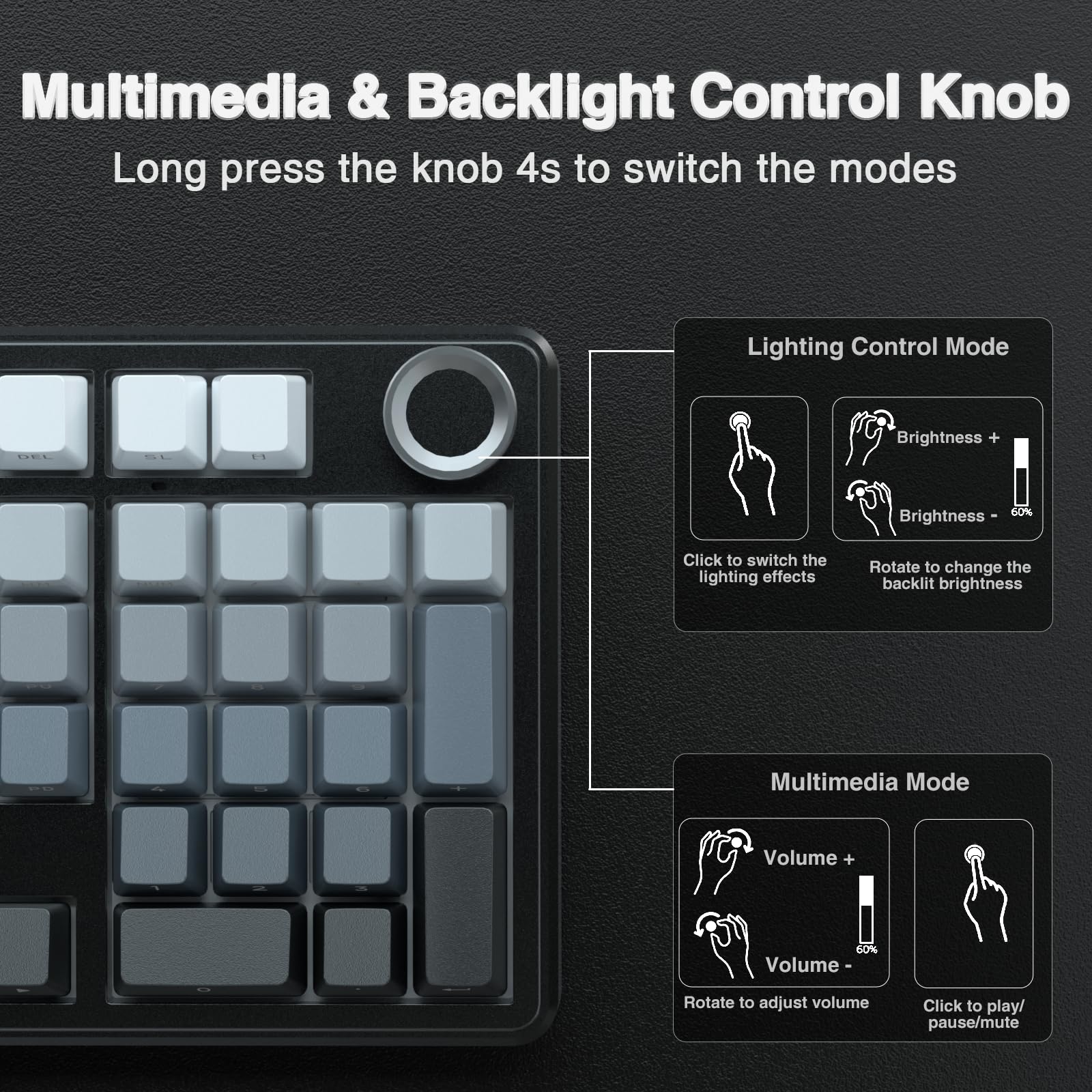 Teclado Mecánico Inalámbrico F99 Pro Intercambiable en Caliente Tri-Modo