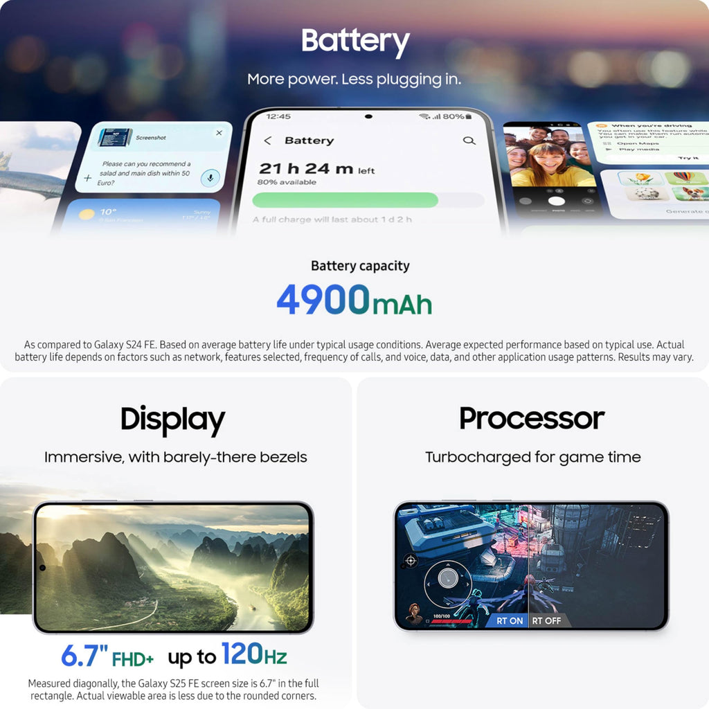 Galaxy S25 FE 256GB Смартфон с ИИ, разблокированный, Android,