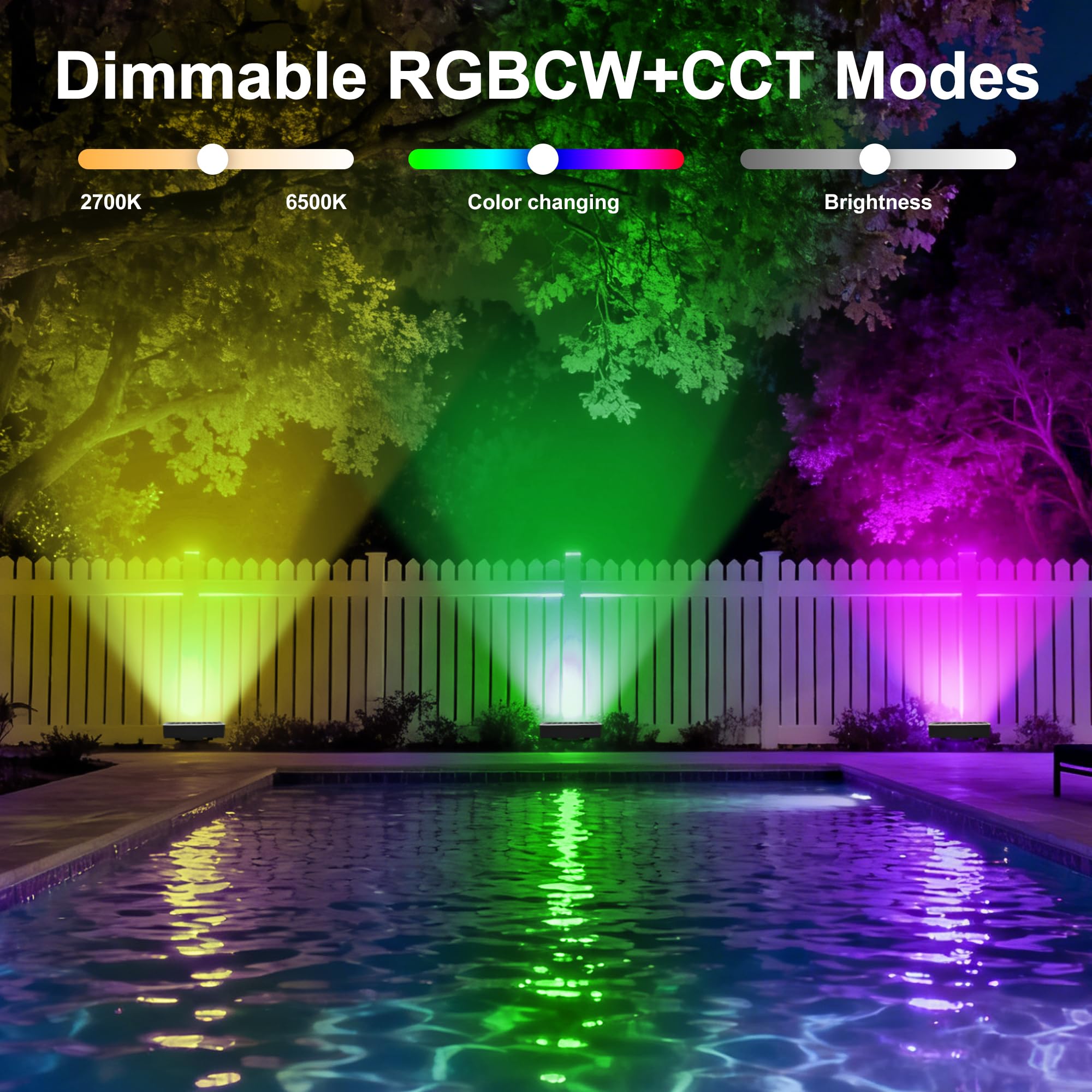 Smart Outdoor Color Changing Flood Light 180W RGBW LED