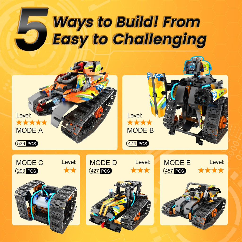 5-in-1 STEM Robot Qurma Dəsti (Pult və Tətbiq ilə)