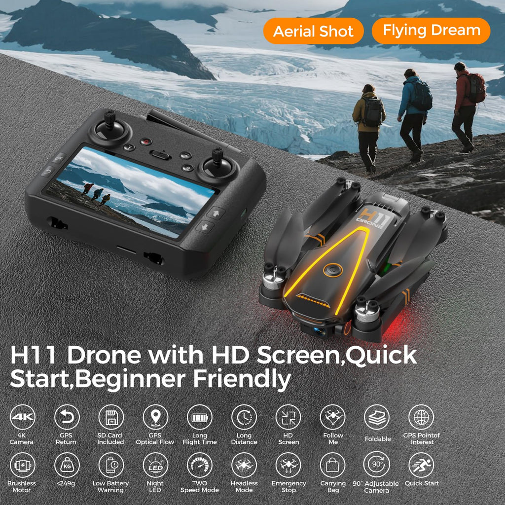 GPS-Drohne mit 4K-Kamera HD-Bildschirm-Controller Acerasoft