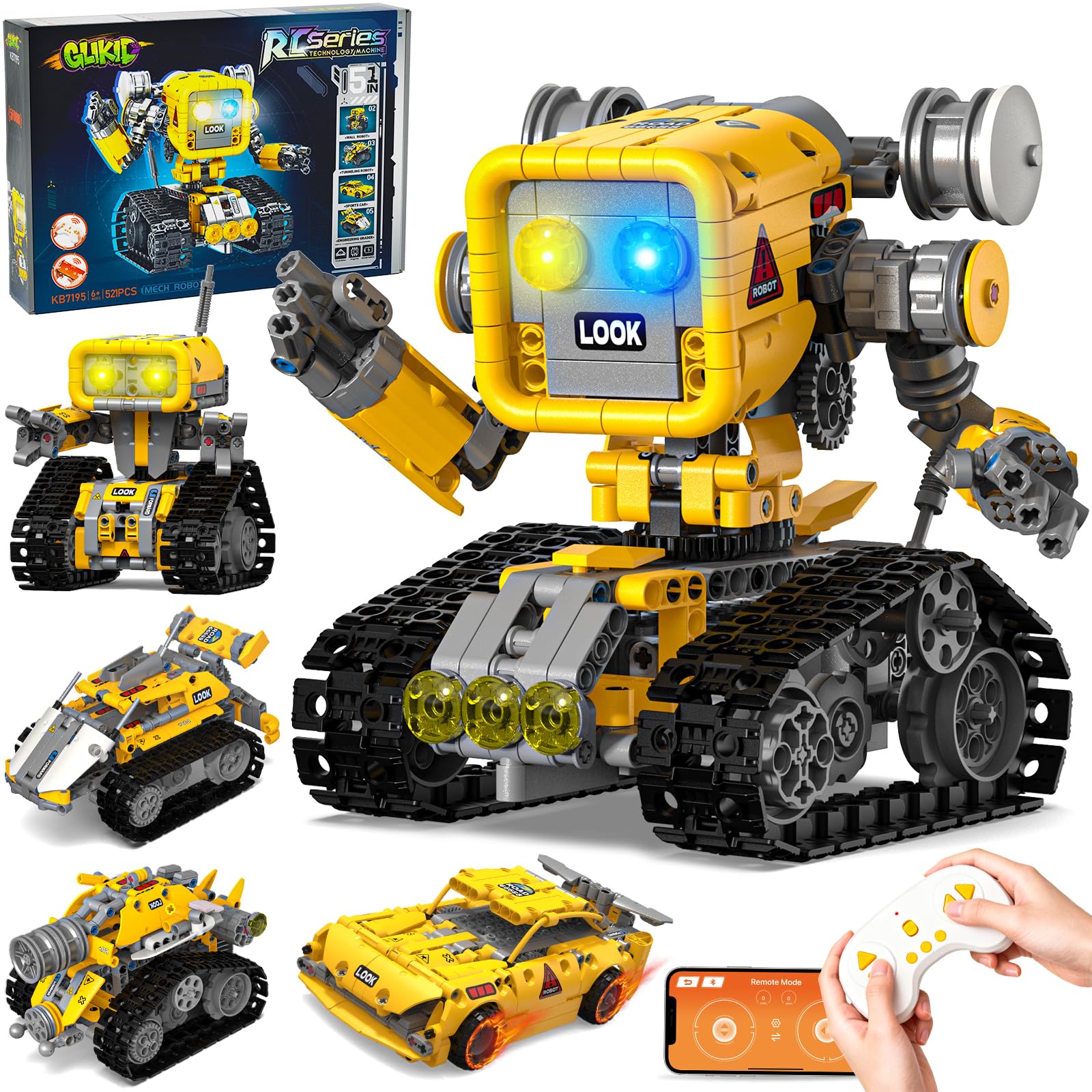 5-in-1 STEM Robotics Kit with App and Remote Control for Kids