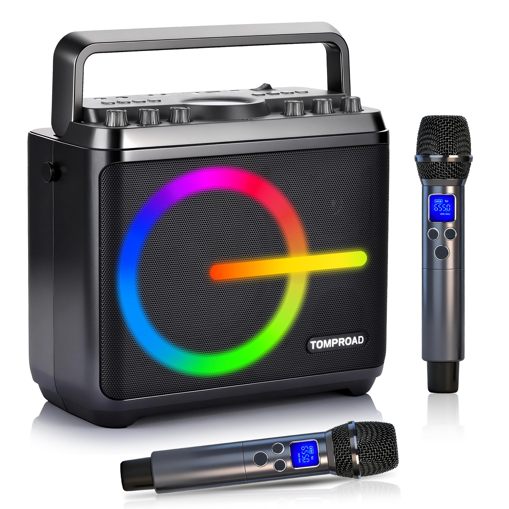 Karaoke Machine with Wireless Microphones, 6.5" Woofer A55