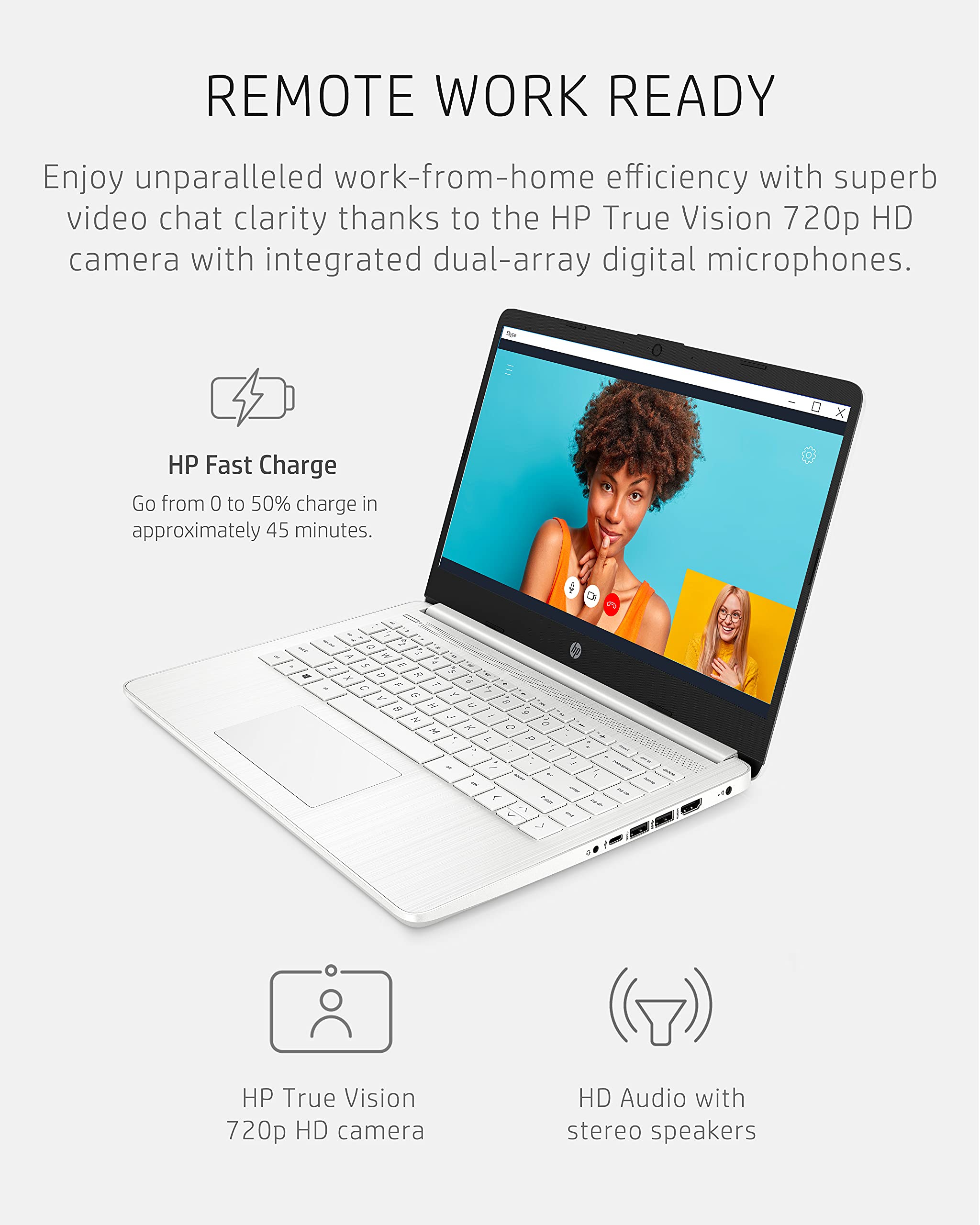 14" HD Ноутбук Intel Celeron N4020 4ГБ ОЗУ 64ГБ
