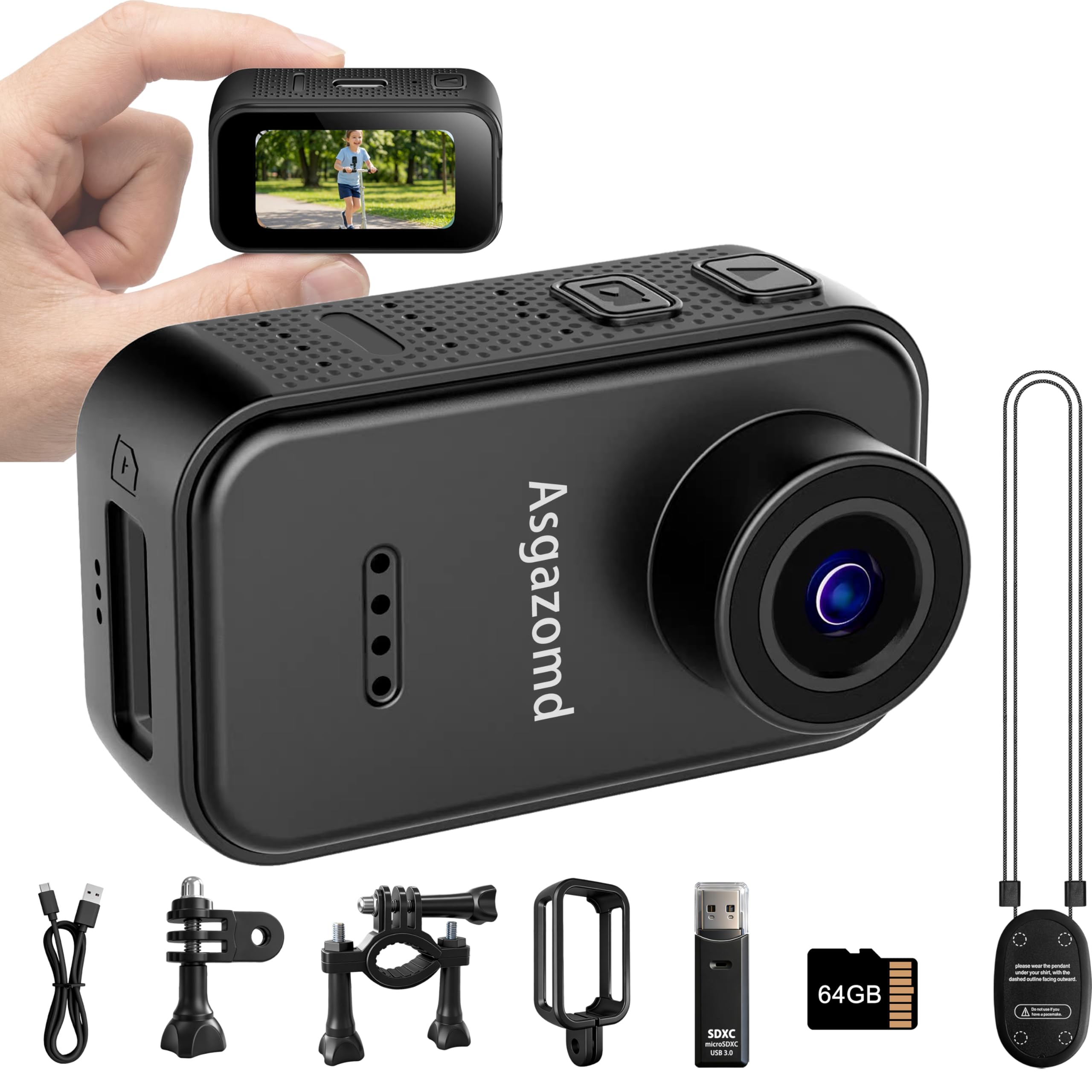 Mini Videocamera Azione Pollicino 1080P Registrazione POV Modello F2