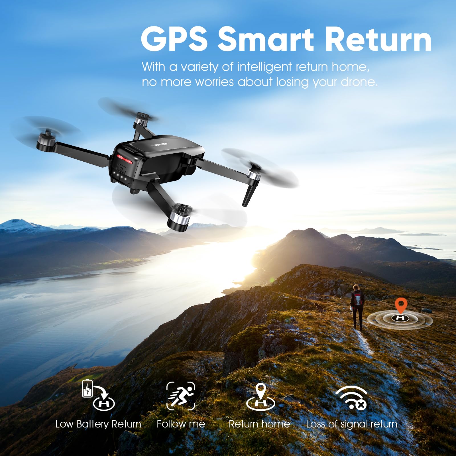 GPS Drone with EIS 2K Camera 7.22 Inch FPV