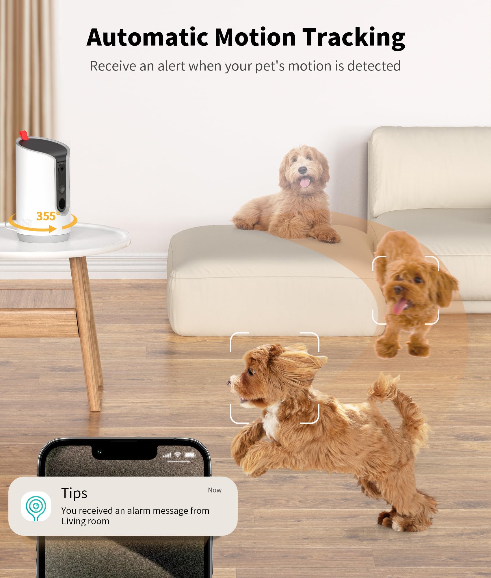 2K Pet Camera Treat Dispenser 360° View WiFi