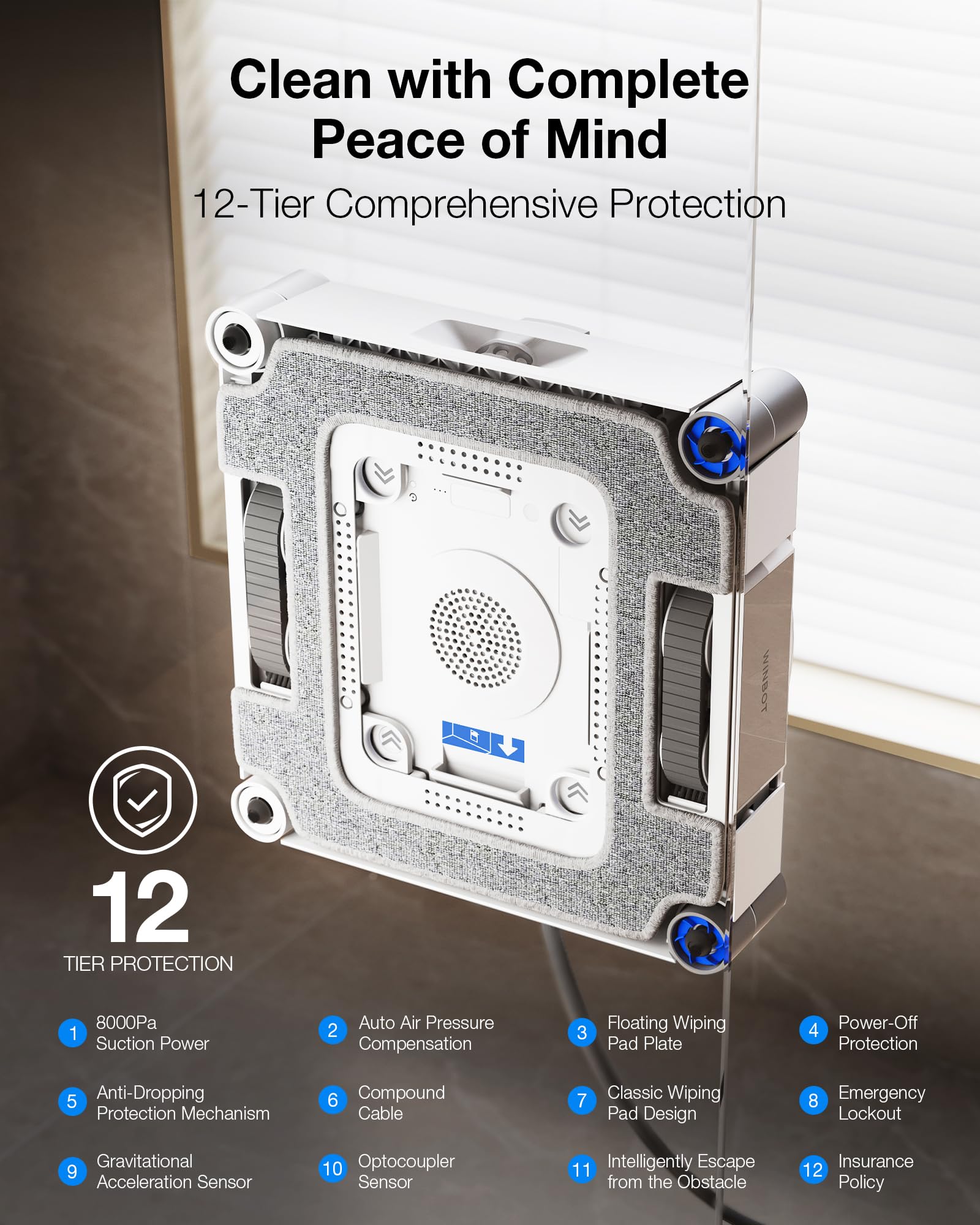 ECOVACS W3 Omni Hands-Free Robot Window Cleaner with Auto-Clean