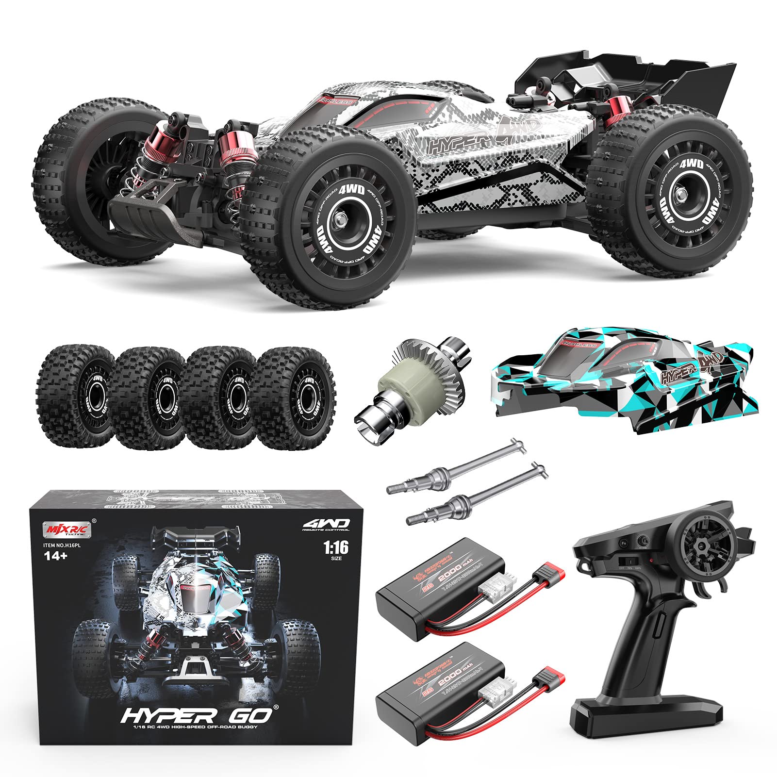 Fast Brushless RC Buggy 1/16 Scale 4WD Off-Road H16PL